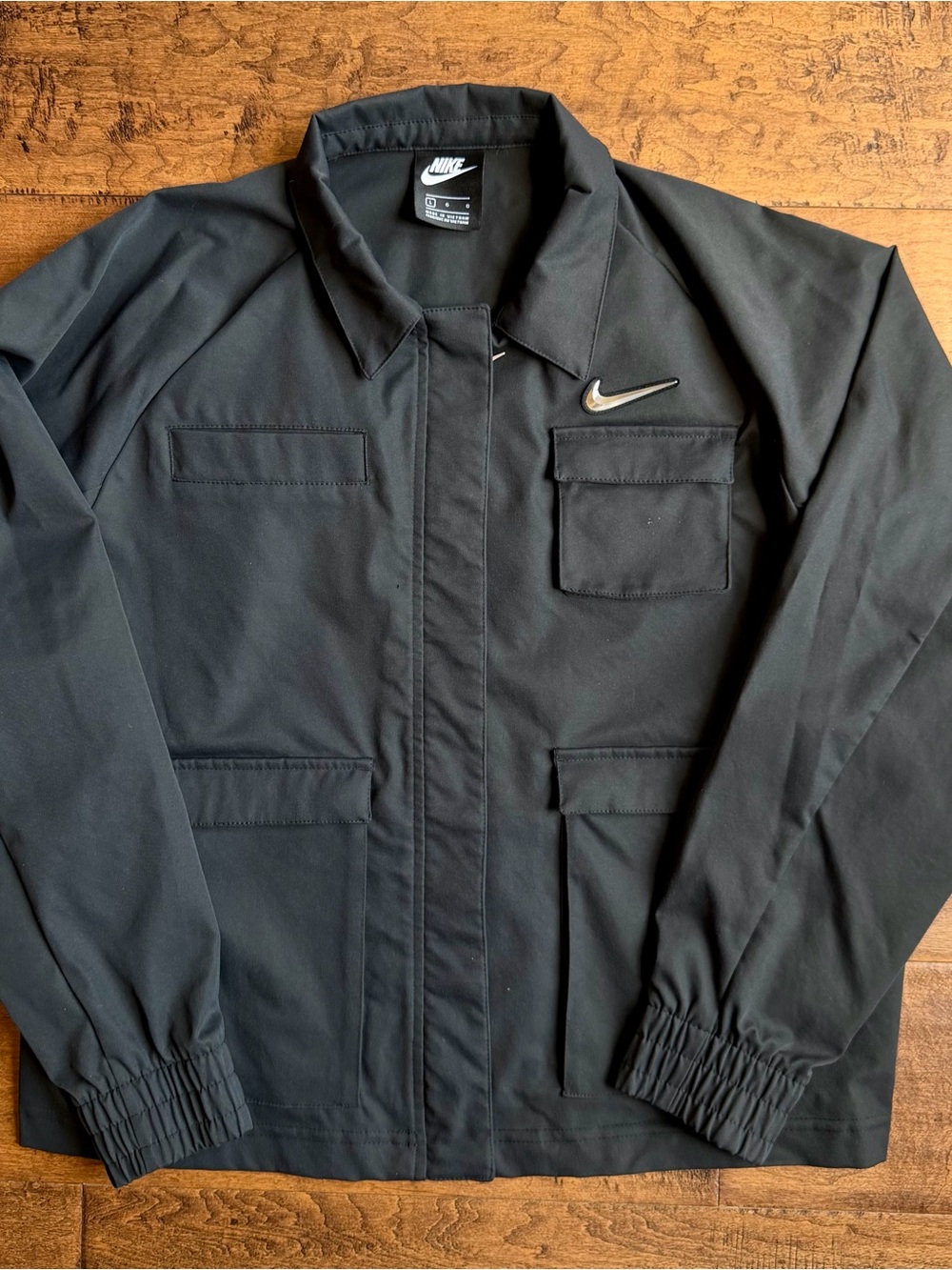 Nike Women’s Black Utility Jacket With Chrome Nike Swoosh
